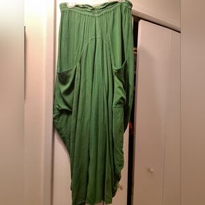 Holy Clothing Green Women's Harem Pants with Pockets